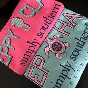 SET OF 2 SIMPLY SOUTHERN LONGSLEEVE SHIRTS. SIZE L